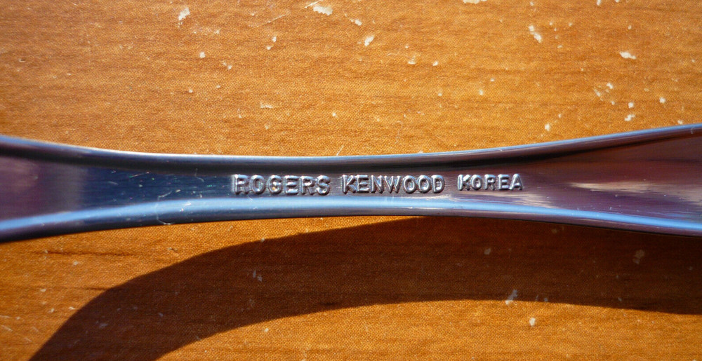 (4) Rogers Kenwood Korea CUS11 Stainless Flatware Monogram R Dinner Spoons