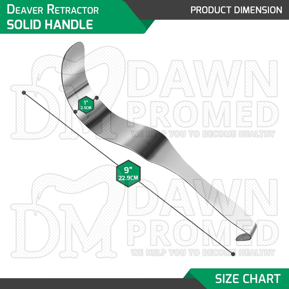 Deaver Retractor 1" X 9" Solid Handle Surgical Medical Instruments German Grade
