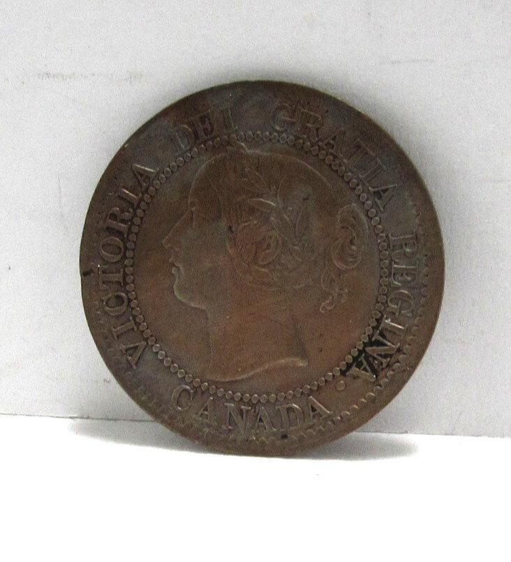 1859 Canada Large Cent Penny 1 Cent Nice Coin Almost Uncirculated