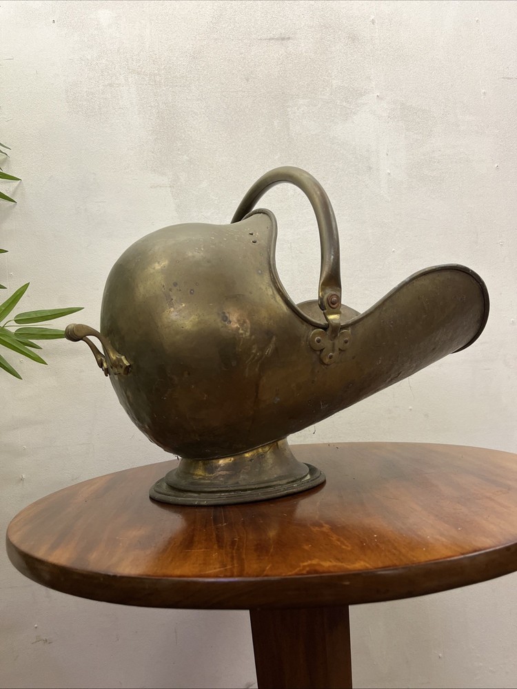 Victorian Brass Helmet Coal Scuttle