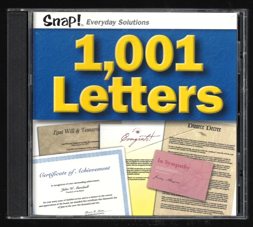 1,001 Letters (CD-ROM PC 2002) Snap! Everyday Solutions - Tested