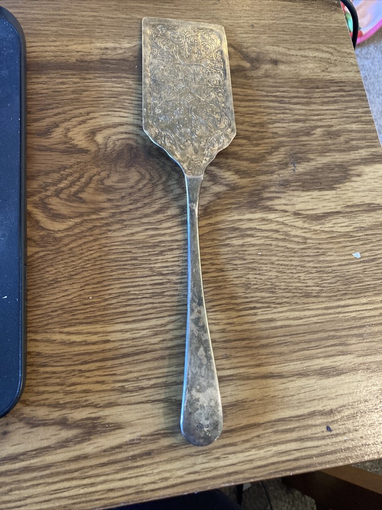 vintage silverplated Lasagna spatula ornate engraved 11" Unbranded , China