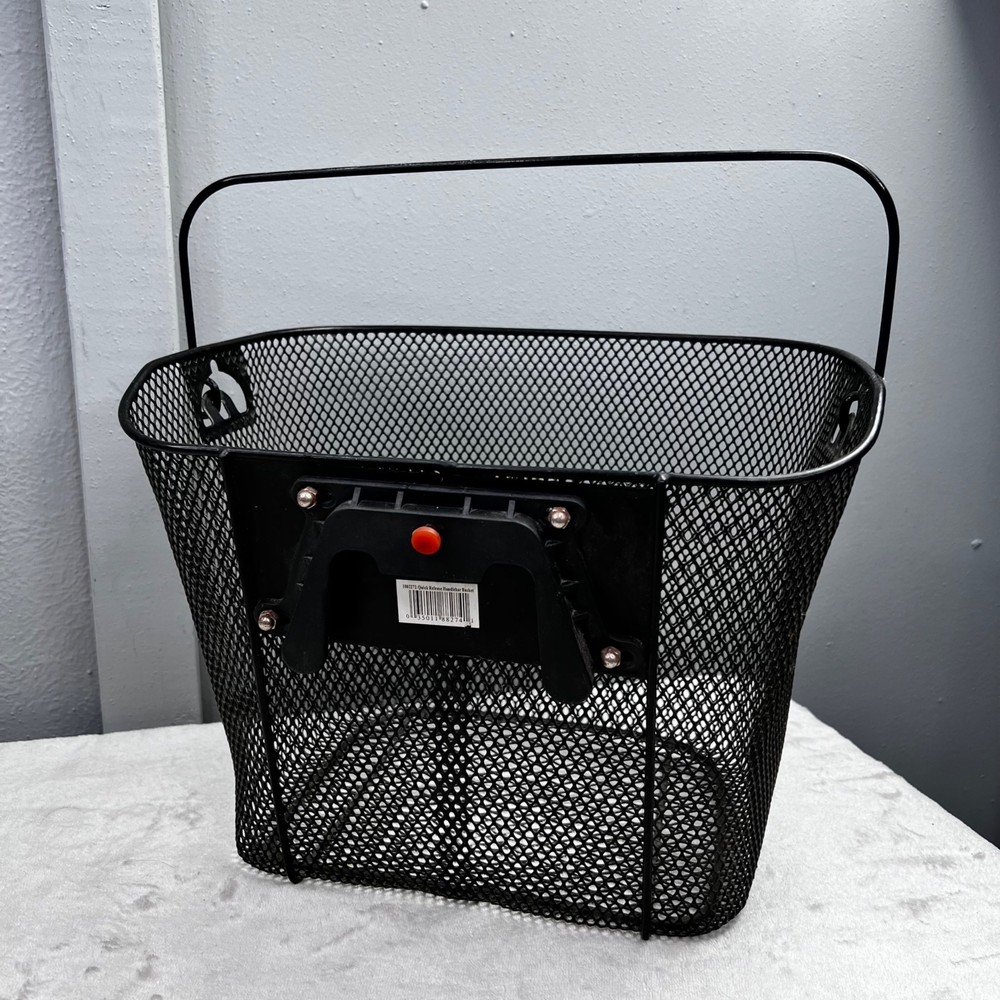 Bell Handlebar Bike Basket with Handle Black Metal Quick Release Removable