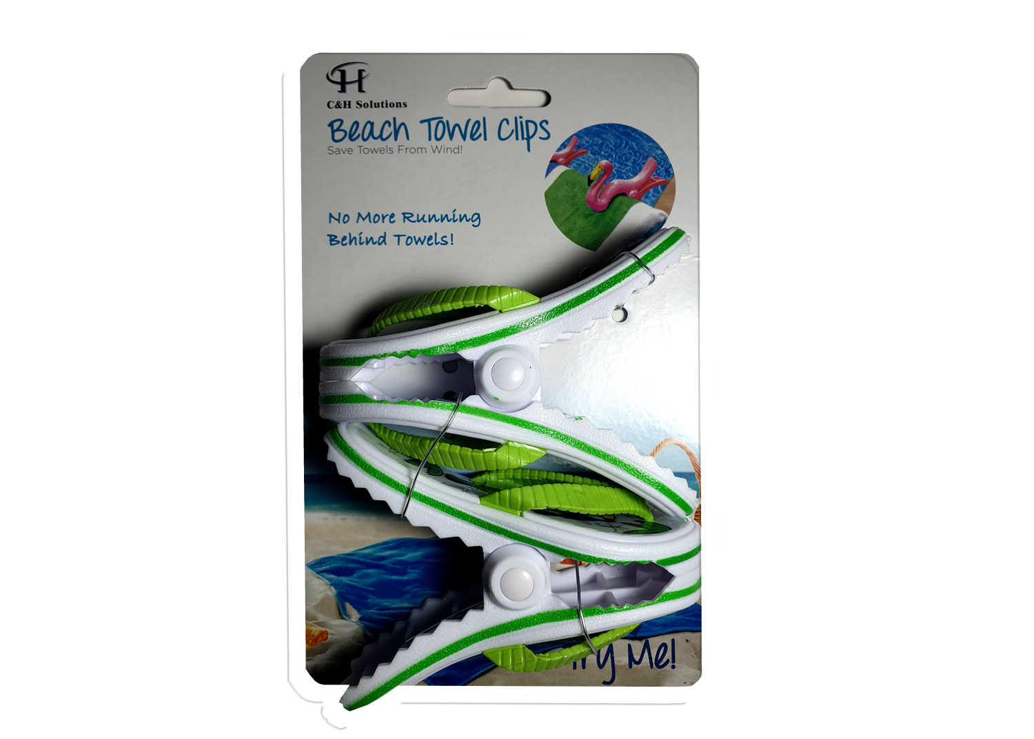 White Toucan Flops Style Beach Towel Clips