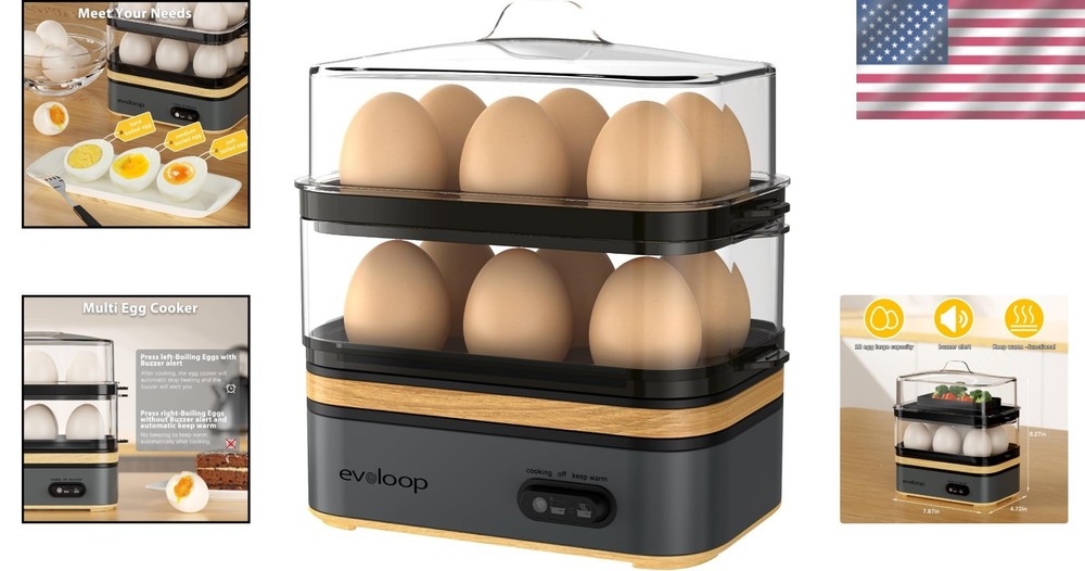 Compact Egg Cooker for 12: Easy Clean, Stackable Design for Perfect Breakfasts