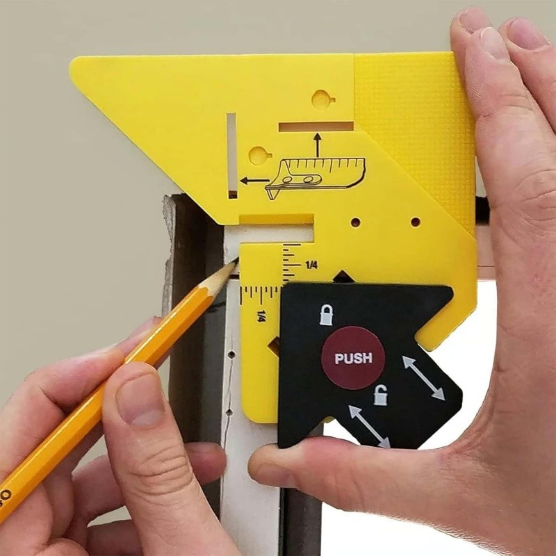 Multifunctional Trim Carpentry Aid Precision Measuring & Miter Marking Tool