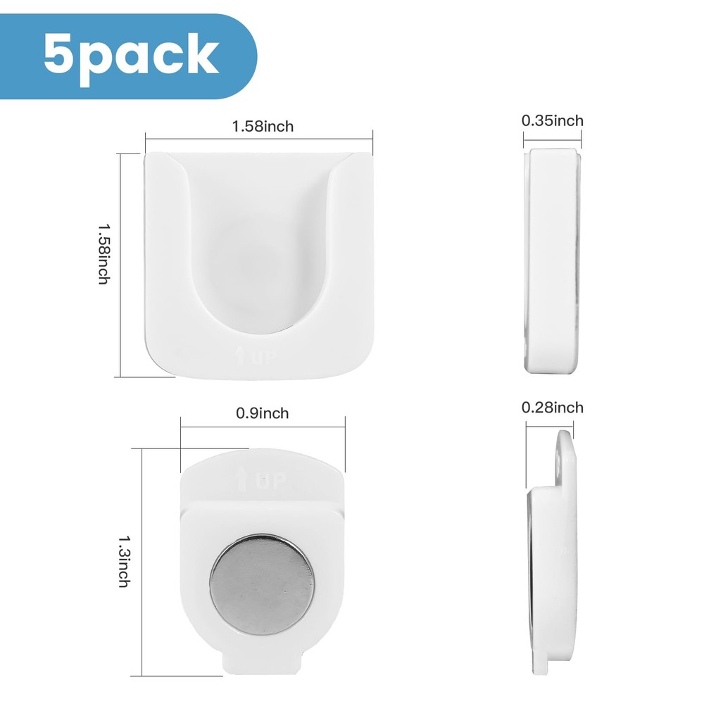 Remote Control Holder Wall Mount 5 Pack Magnetic Control Organizer Containers...