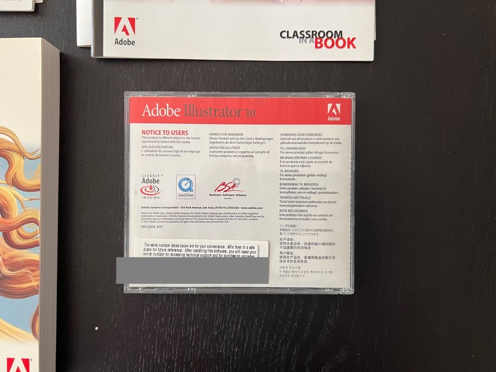 Adobe Illustrator 10. Mac. Original. Includes all materials w/serial number