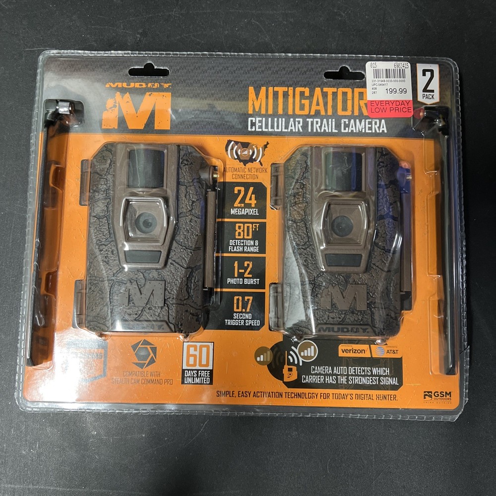 Muddy Mitigator Cellular 24MP Imaging Trail Camera 2 Pack Bundle