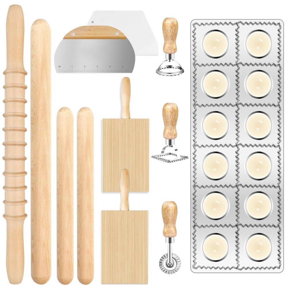 Pasta Making Tools Set, Pasta Making kit Includes 12 Pcs Pasta Making Tools P...