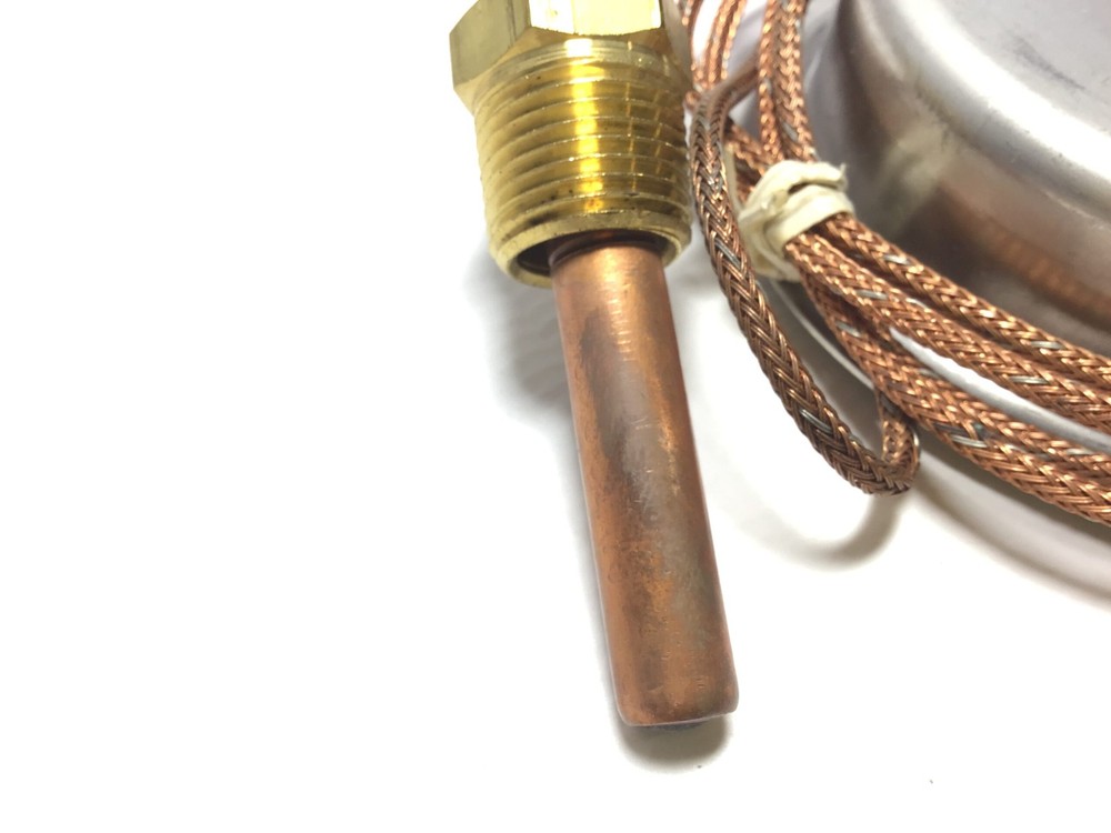 Trerice V80440 Dial Thermometer with Bronze Braid Armor Range 90-230C