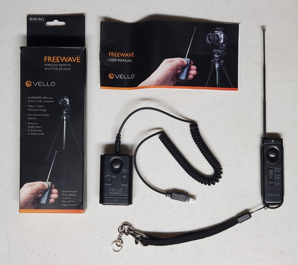 Vello FreeWave Wireless Remote Shutter Release RW-N2 for Nikon DC-2 Open Box