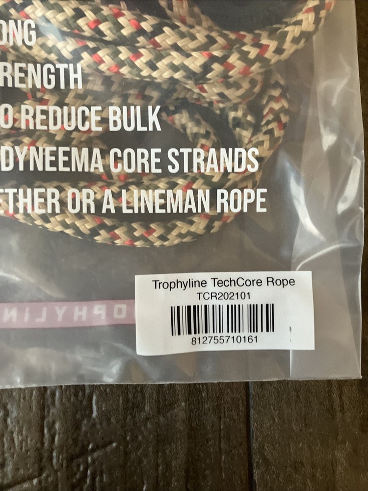 Trophyline TechCore Rope Multi Color 8MM Tether Lineman Rope New