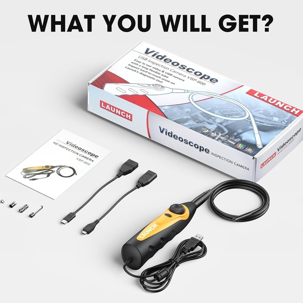 LAUNCH VSP-600 USB Endoscope Camera - HD Flexible Probe for Auto Diagnostics*^