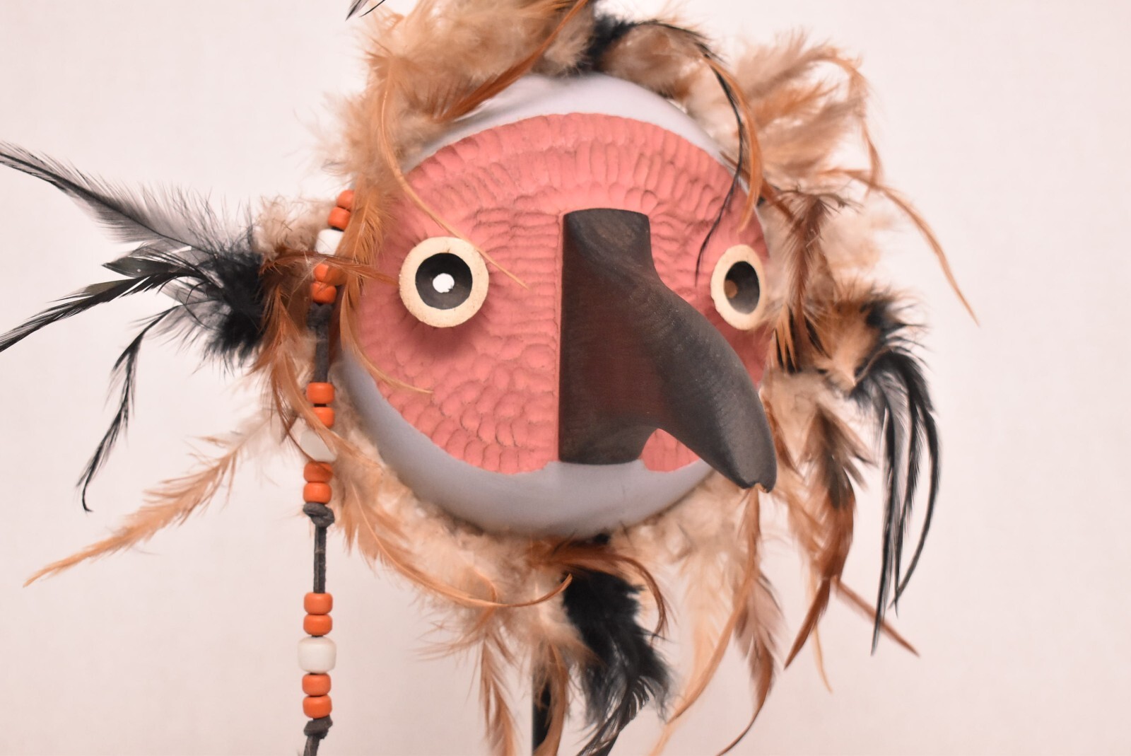 Native American Tsimshian Raven Pacific NORTHWEST COAST BIRD Mask Signed Carved