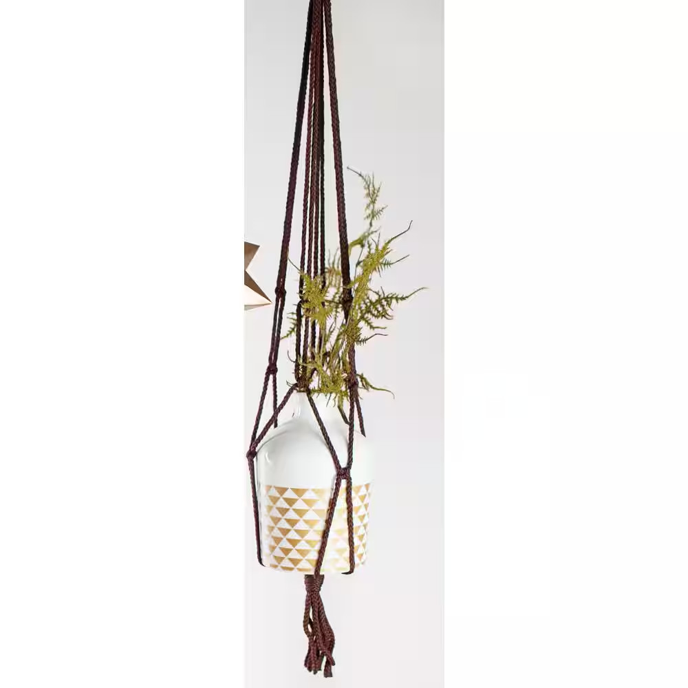 30 In. Brown Polypropylene Macrame Plant Hangers (2-Pack)
