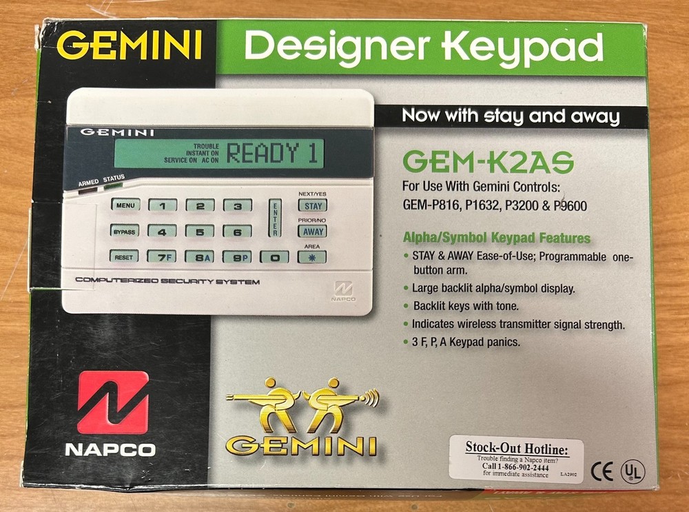 Napco Gemini GEM-K2AS Keypad