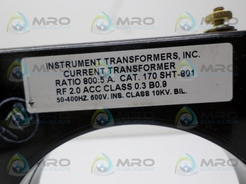INSTRUMENT TRANSFORMERS 170SHT-801 CURRENT TRANSFORMER NSNP