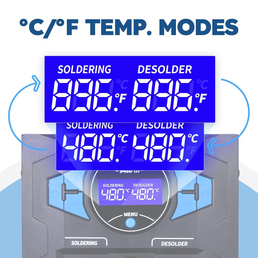 WEP 948D-III 110W Desoldering Station Soldering Iron Kit Suction Tin Gun Tool