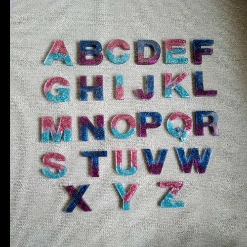 Handmade Resin Letter Keychains