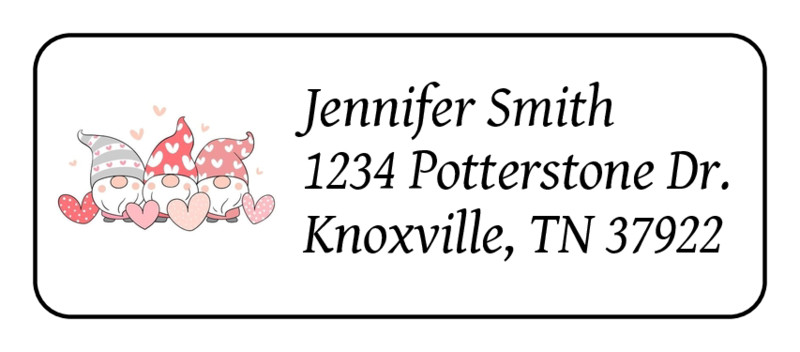 30 Valentines day return address labels personalized gnomes
