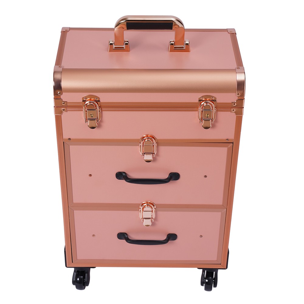 Rolling Makeup Case Train Case for Make-Up Artists Nail Technicians Beauticians