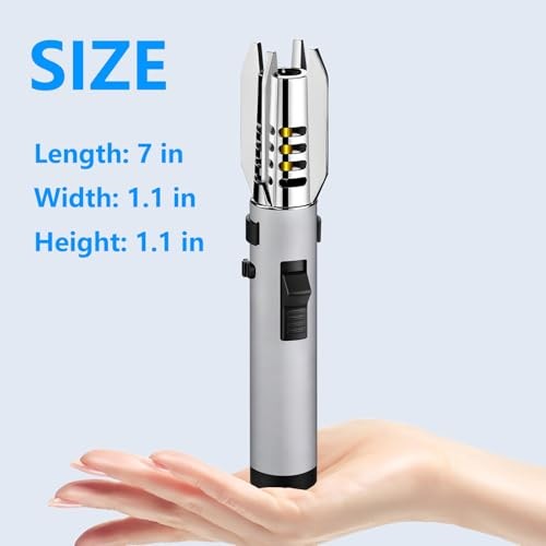Torch Lighter, Refillable Butane Windproof Jet Flame Super Large Torch Blue