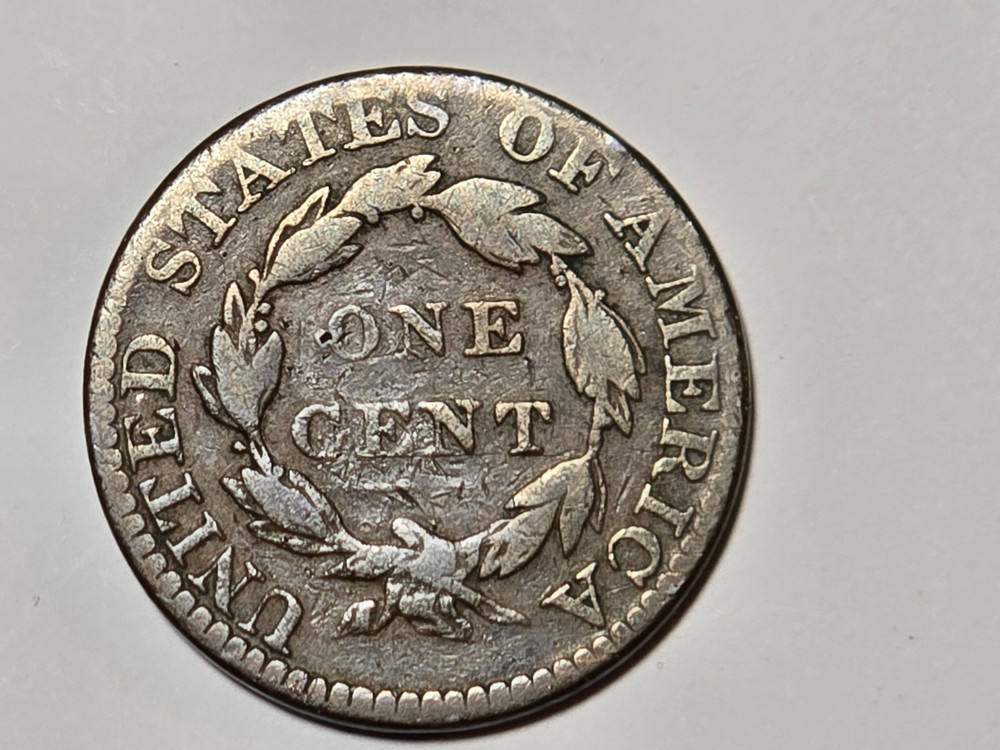 1825 large cent VG+ RIM DENT