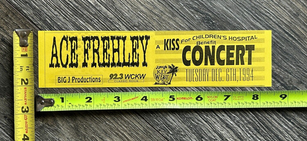 KISS Handbill Concert Ad Flyer ACE FREHLEY Benefit Dec 6 1994 Vintage Kiss