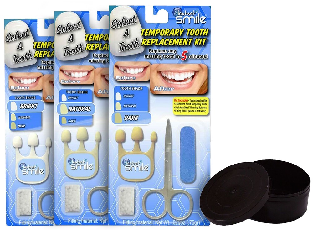 Instant Smile Makeover Select A Tooth Temporary Replacement Kit - All 3 Shades!