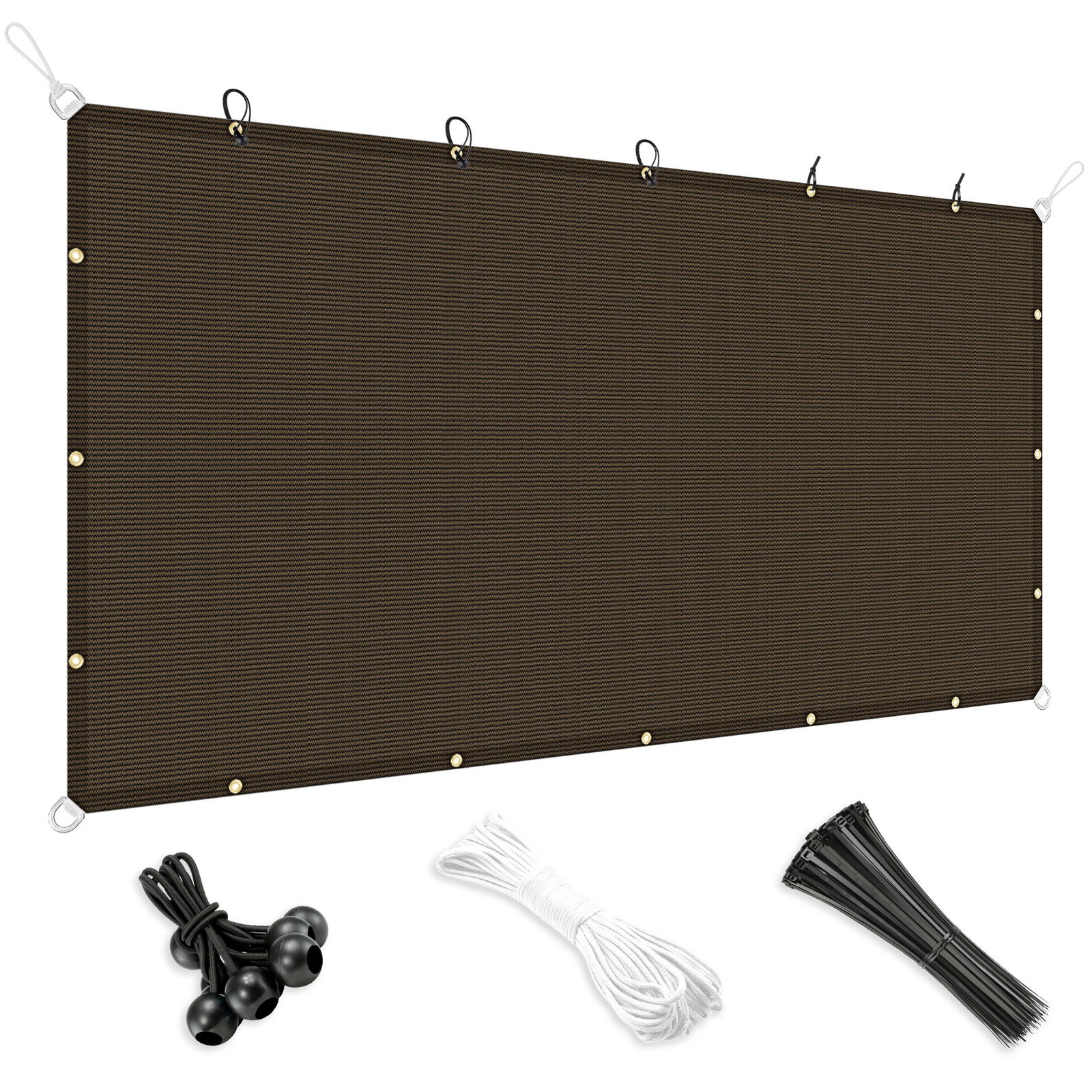 Sun Shade Sail 180GSM Straight Edge Shelter Canopy Cover Garden Outdoor Brown