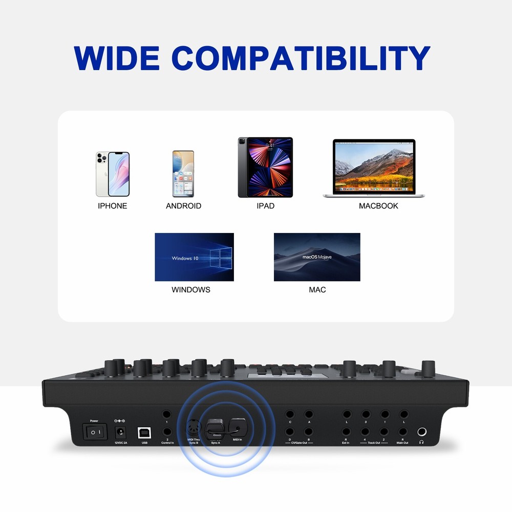 LEKATO Wireless MIDI Adapter Wireless 5 PIN USB MIDI Interface Ultra Low Latency