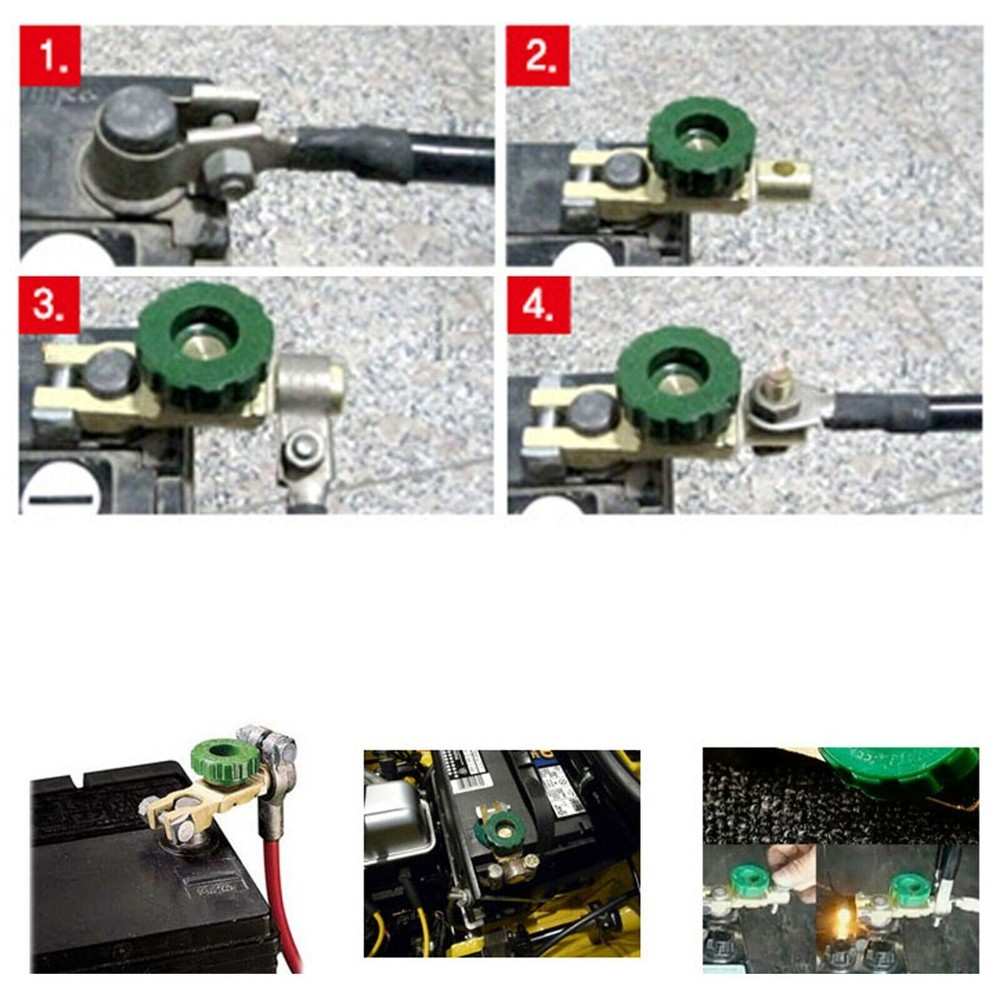 2x Car Battery Terminals Quick Disconnect Boat Top Post Off Master Kill Switch
