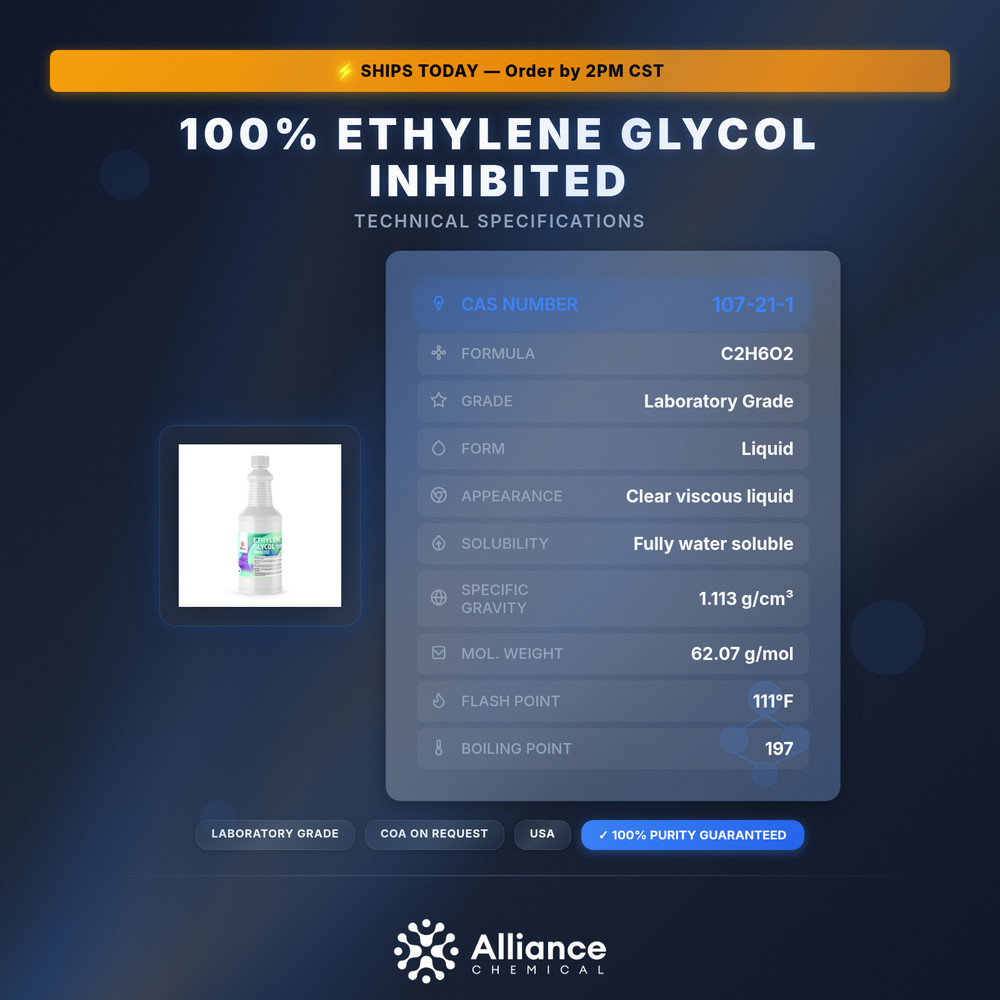 100% Ethylene Glycol Inhibited - 1 Quart