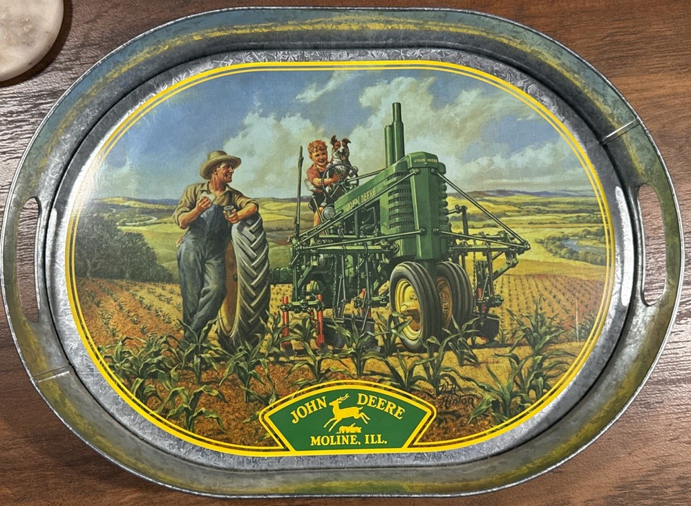 John Deer Serving Tray with Unique Design And Two Handles.