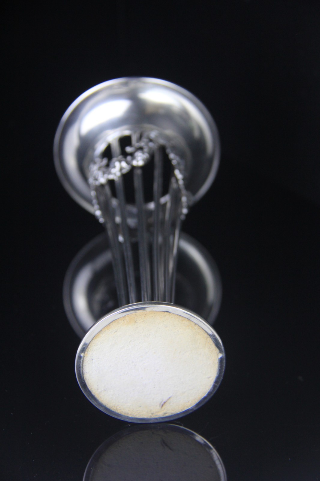 1907 J.B & Co. Birmingham Weighted Sterling Silver Vase with Glass Liner w/ Mono