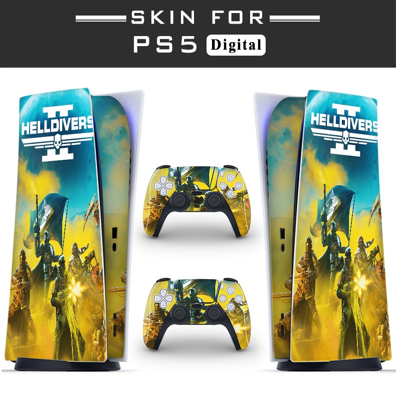 Standard PS5 Digital Console Decals Sticker Controllers Cover HELLDIVERS Skin