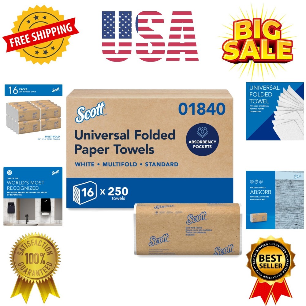 Scott Professional Universal Multifold Paper Towels, Bulk 01840, Absorbency P...