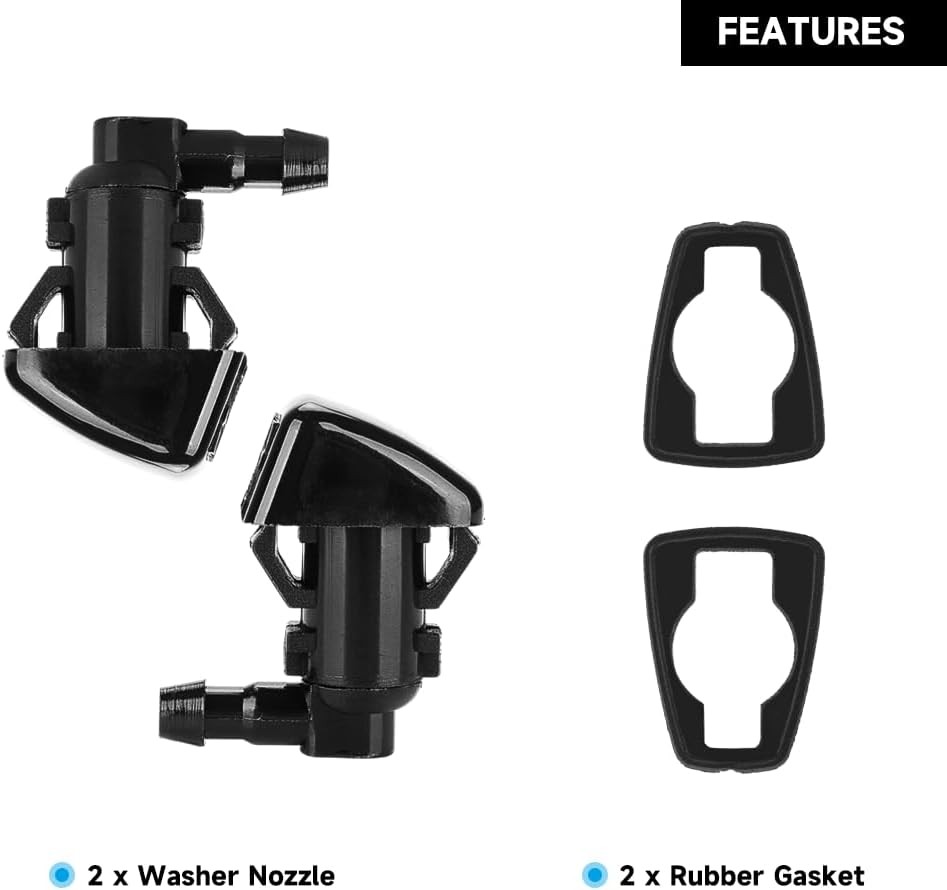 Front Windshield Washer Nozzles Single Hole Wiper Spray Washer Jet - Compatible