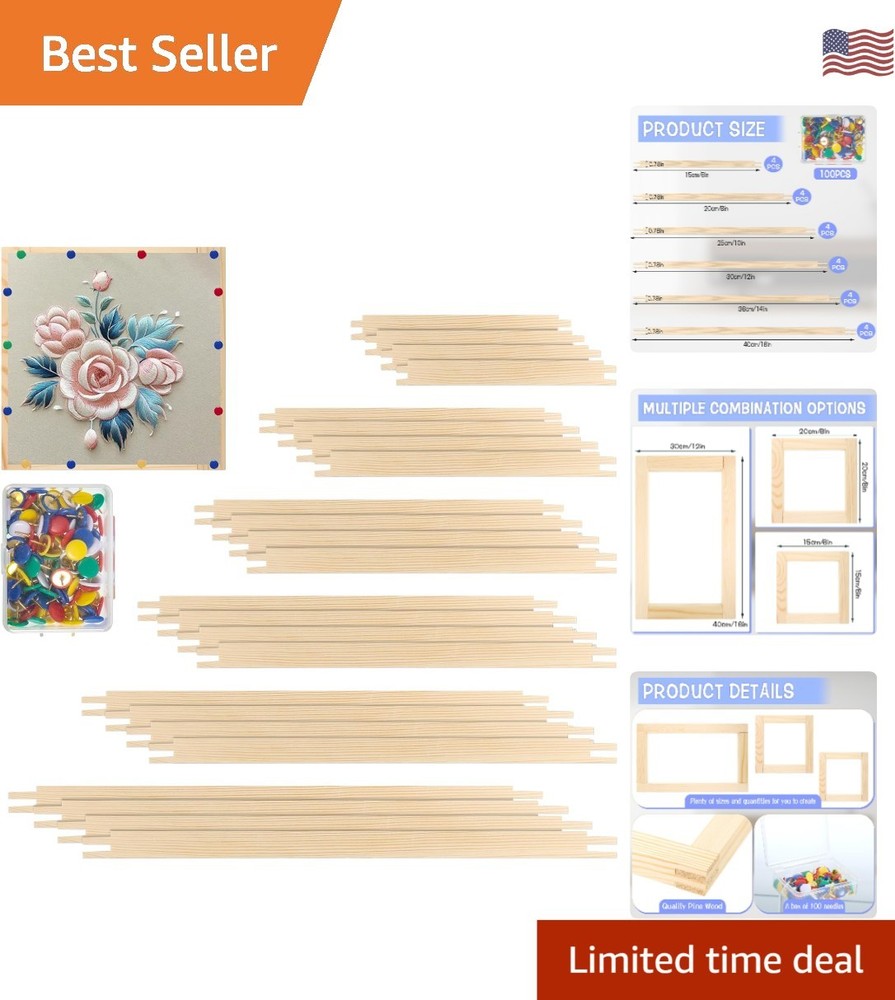 Needlework Stretcher Bar Set with 12 Sets & Customizable Design Options