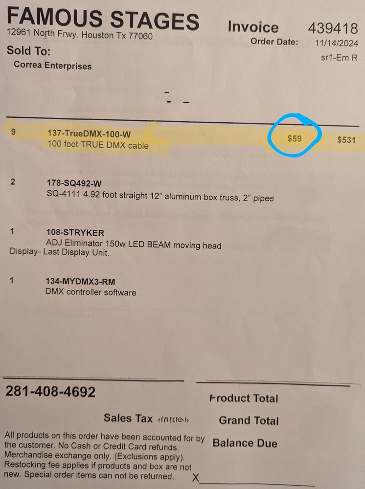100 Foot TRUE DMX cable