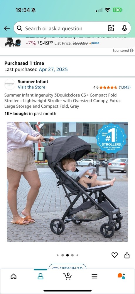 Summer Infant Ingenuity 3Dquickclose CS+ Compact Fold Stroller