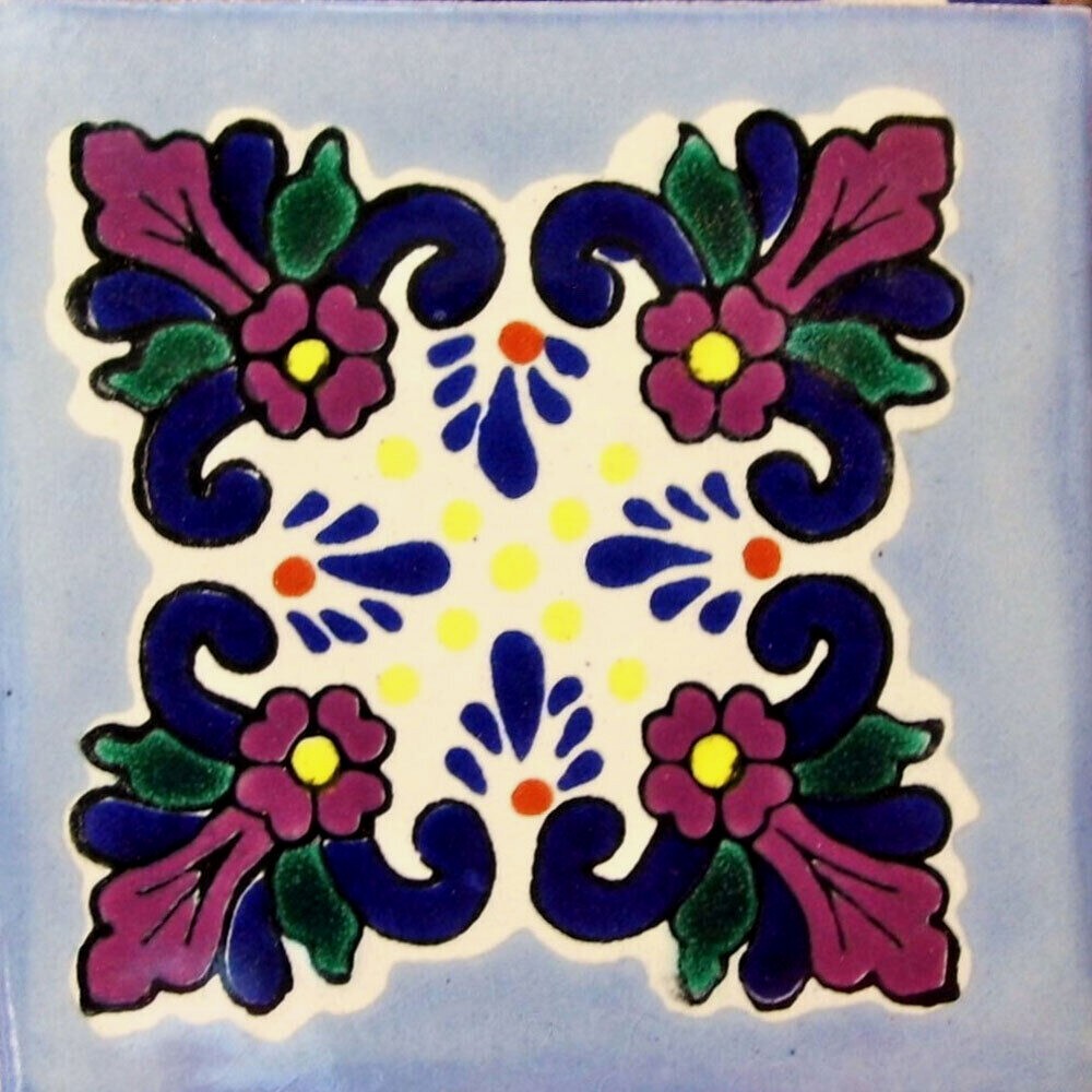 #C008 MEXICAN CERAMIC HANDMADE TALAVERA TILE SETS