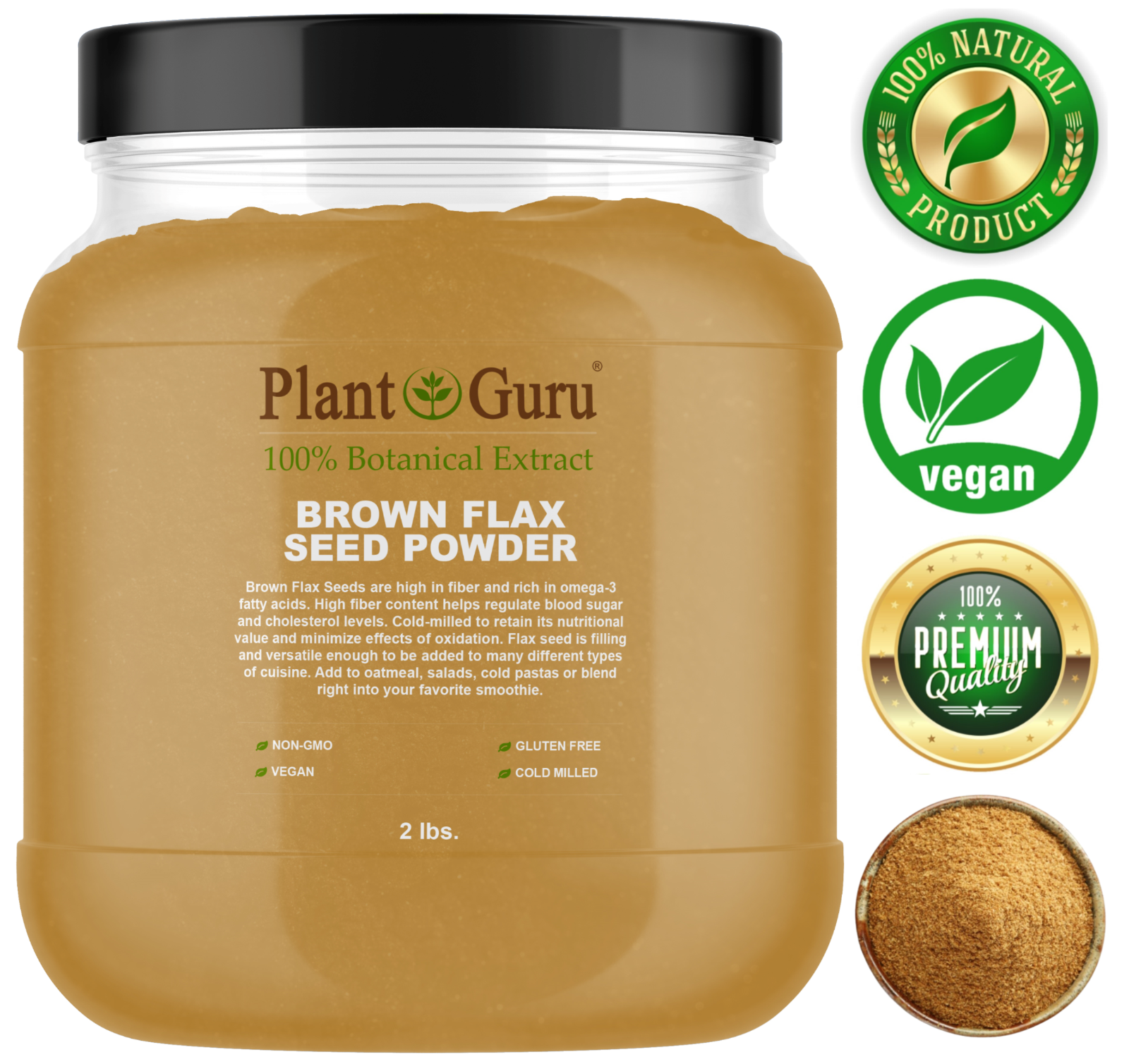 Ground Flax Seed Powder BROWN & GOLDEN 100% Pure Linseed Flaxseed Meal Bulk