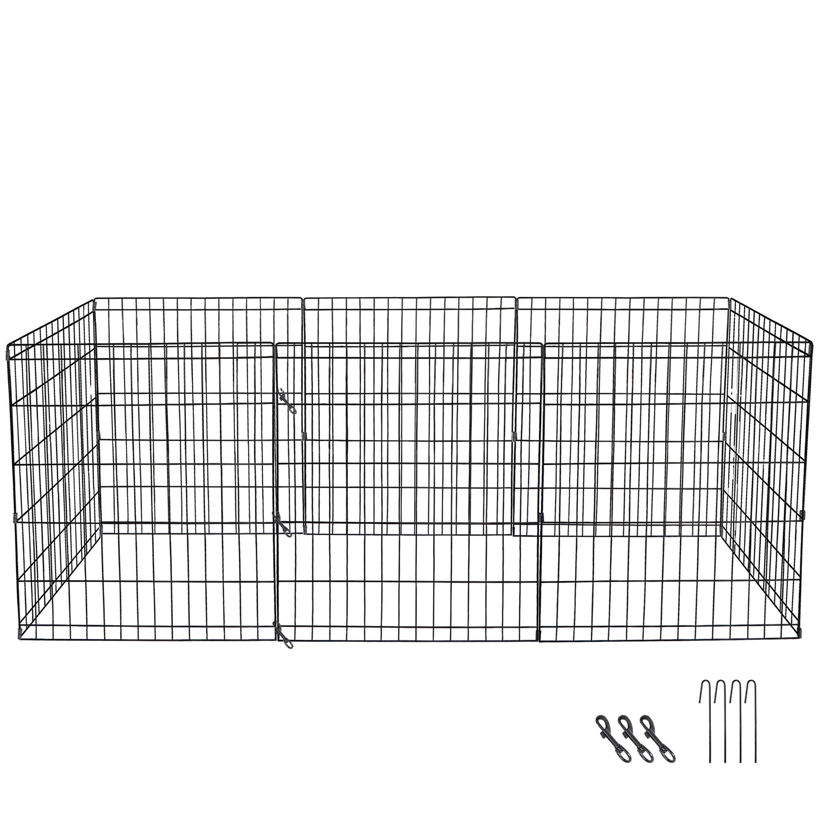 24" Dog Playpen Crate 8 Panel Fence Pet Play Pen Exercise Puppy Kennel Cage Yard
