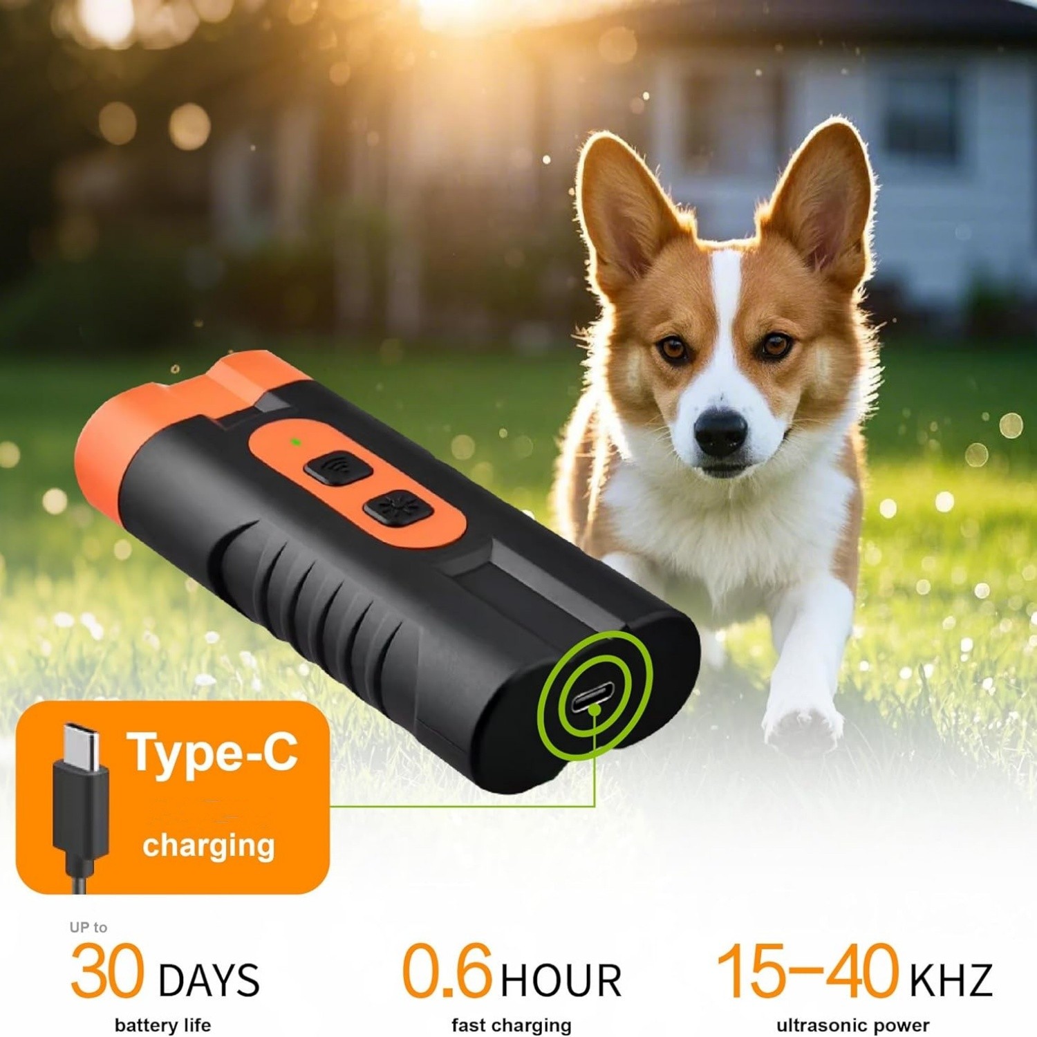 2026 Portable Ultrasonic Dog Repeller Stop Barking Anti Bark Device Rechargeable