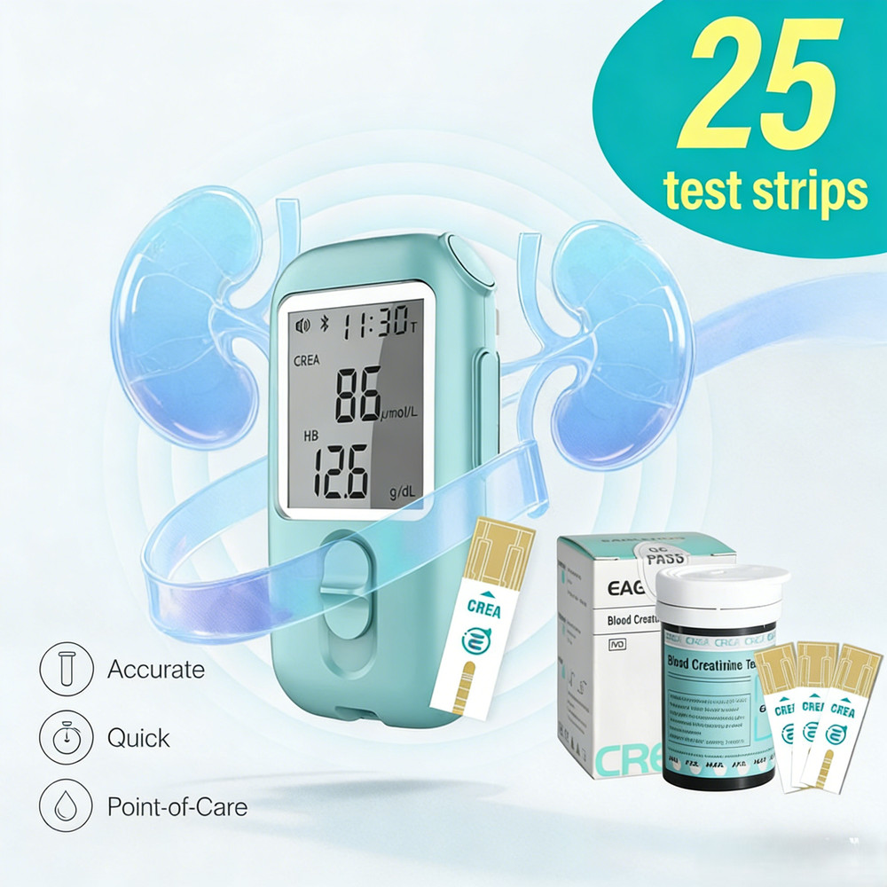 Comprehensive Home Kidney Function Checker-Blood Creatinine Test Meter,25 Strips