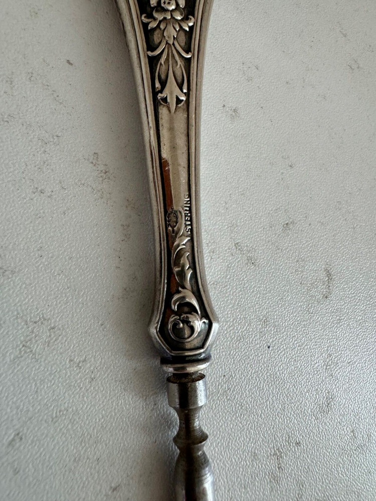 Antique Webster Sterling Silver Handle Button Hook Floral & Scrolling Decoration
