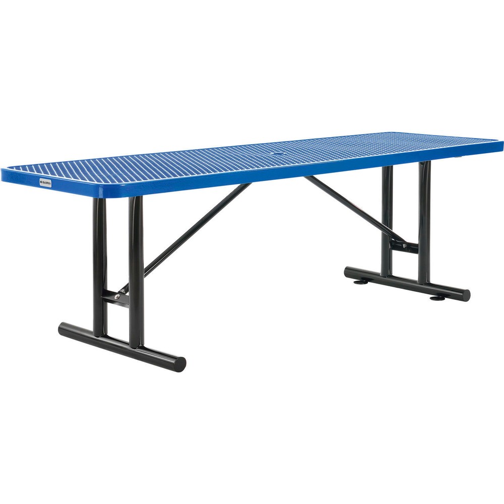 Global Industrial 8' Rectangular Expanded Metal Outdoor Table Blue