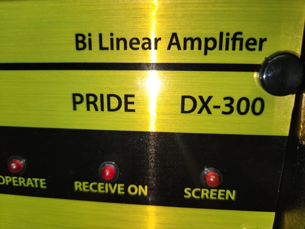 Pride Dx-300 Linear Amplifier Replacement Face Decal Brushed Yellow Gold.